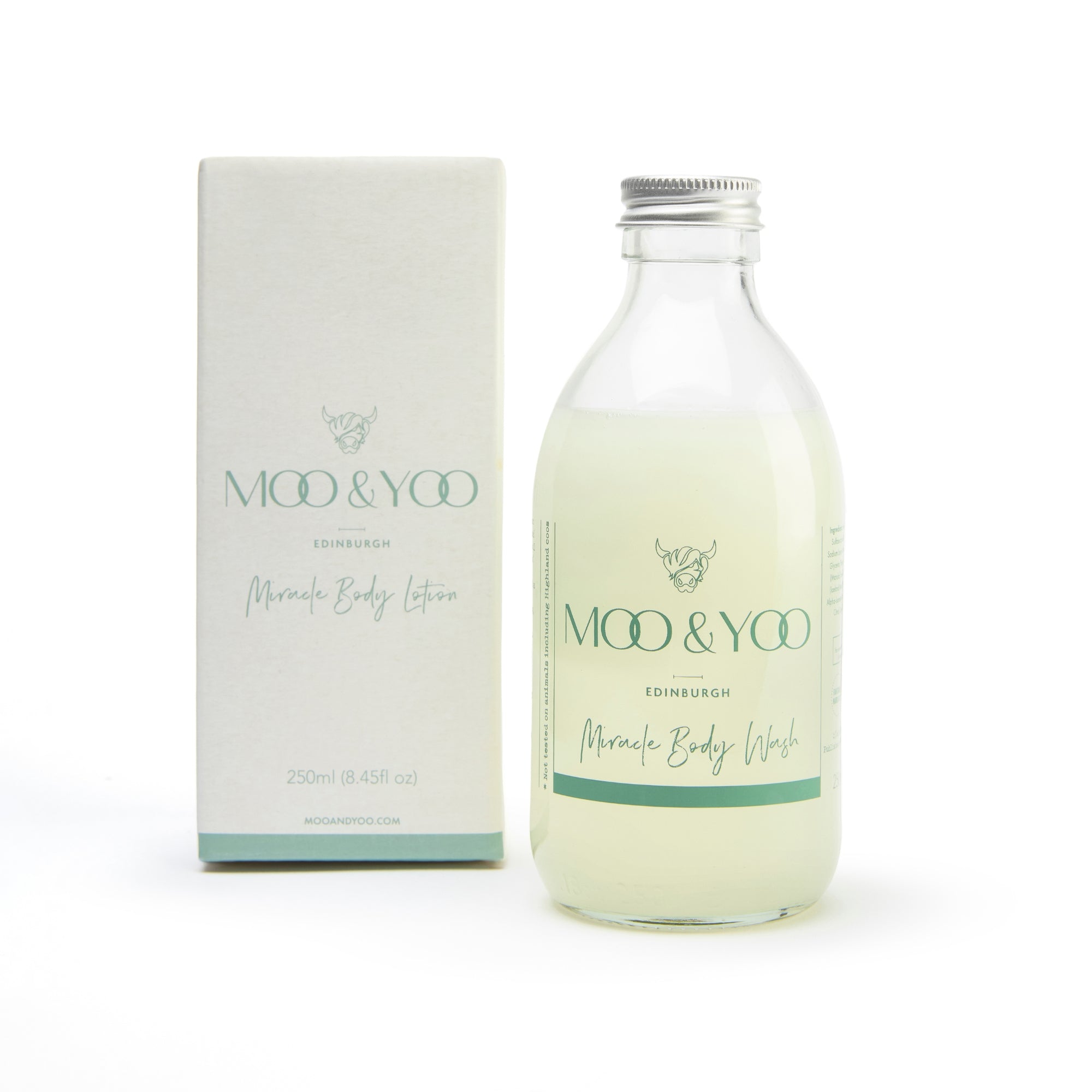 luxury body care gentle body wash in glass bottle