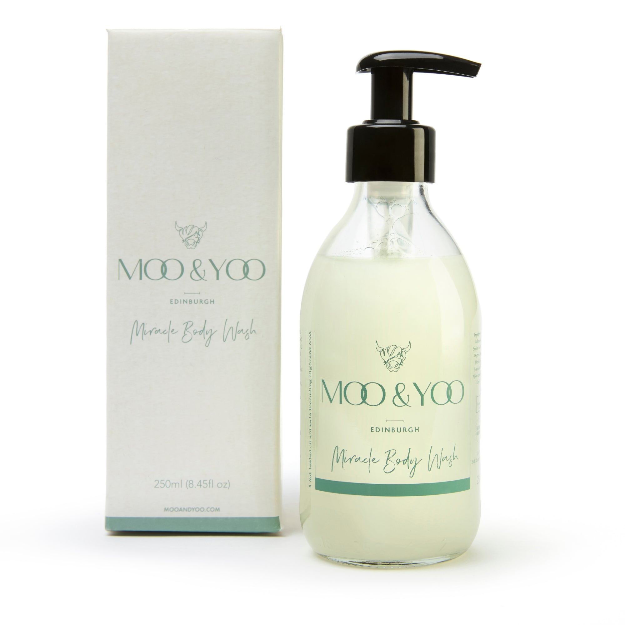 luxury body care body wash in glass bottle