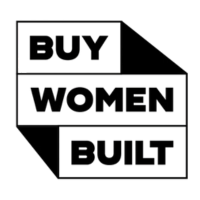 by women built logo representing moo & yoo being a female owned business 