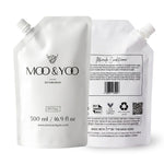 Moo & Yoo Miracle Conditioner refill packaging with view of both sides on a white background